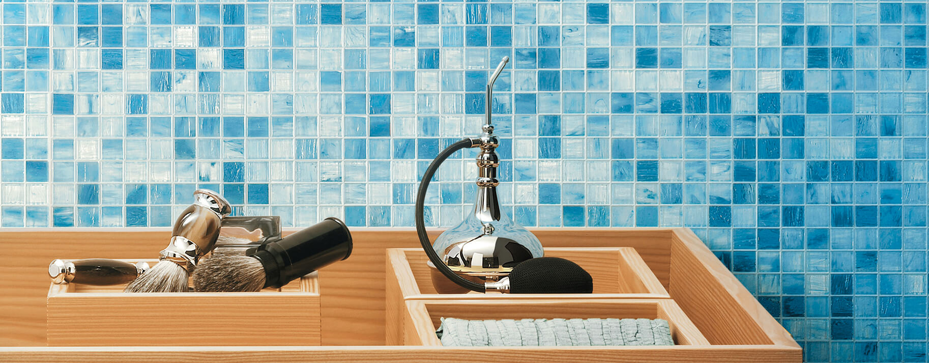 Boca Blue 1 x 1 in. Square Glass Mosaic